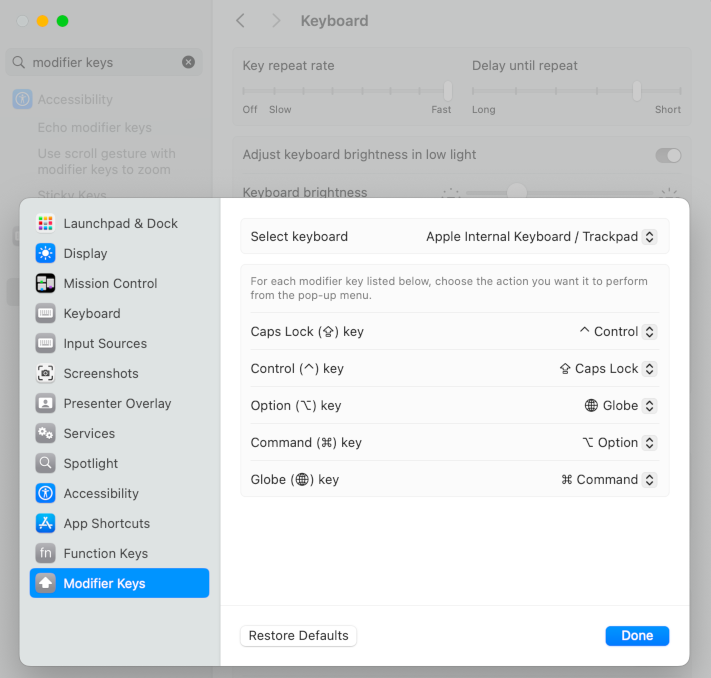 screenshot of Keyboard Modifiers 